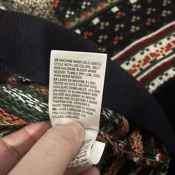 Club Room Women's Multicolor Fair Isle Merino Wool Christmas Holiday Sweater L - Picture 7 of 7